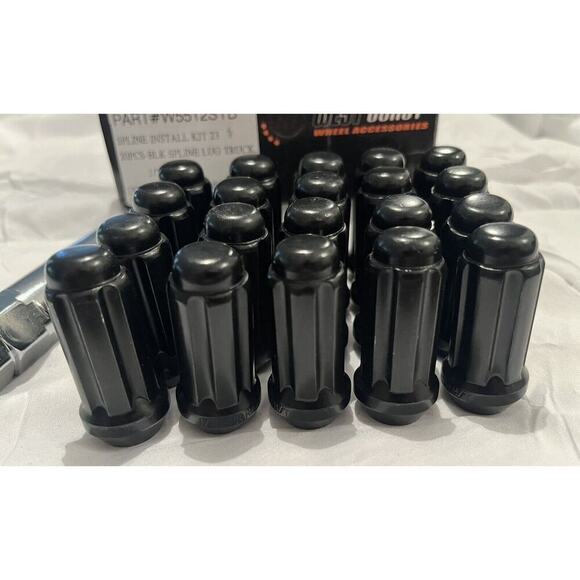 20 Black West Coast Wheel Accessories Spline/Locking Lug Nuts 1/2’-20RH/T - Picture 3 of 6